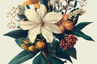 craft a beautiful botanical or floral illustration