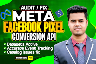 fix facebook pixel, conversion API issues, event tracking, catalog setup
