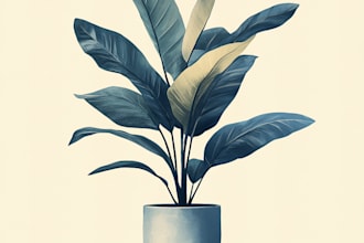 illustrate animal or botanical linocut based on your request