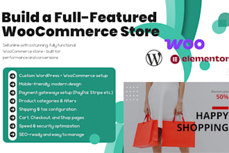 design and develop a full featured woocommerce shop