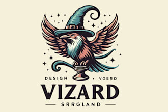 design a powerful wizard mascot logo
