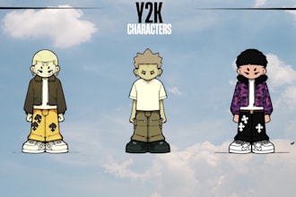make you a custom,unique y2k character