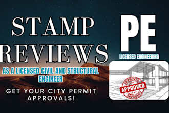 do professional civil and structural engineer pe stamp ca, fl, ga, sc, nc, ny wa