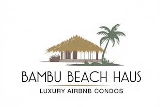 create minimalist beach logo design for your business