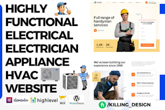 design electrical electrician website hvac website appliance repair website