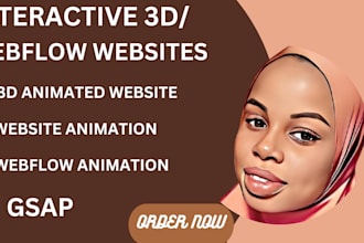 build interactive 3d animated webflow website landing page,  webflow website