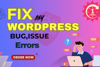 fix any wordpress errors, bugs, and issues quickly