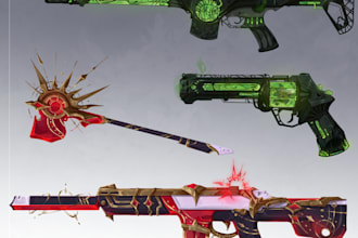draw custom weapon gun, knife or itens, finished 2d concept