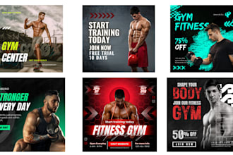 create stunning gym and fitness social media posts and flyers