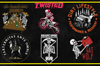 design a edgy skull grim skeleton for streetwear t shirt logo