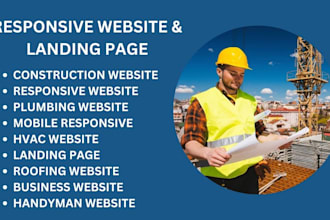 construction handyman roofing hvac plumbing website landing page redesign