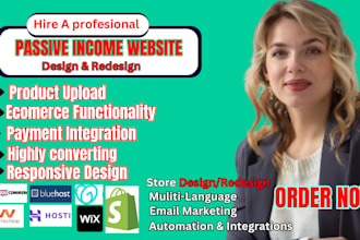 passive income dropshiping ecommerce website on shopify siteground godaddy wix