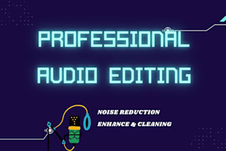 edit, clean, enhance, and deliver your audio in 12 hours or less