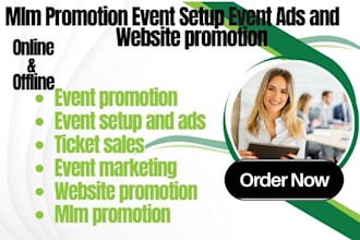 mlm promotion,event promotion, ticket sales, website traffic, webinar ads
