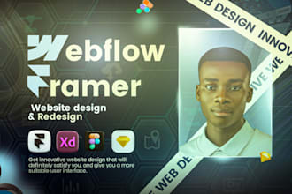 design or redesign framer or webflow website, convert figma to framer or webflow