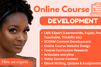 do online course creation and setup, curriculum research for course development