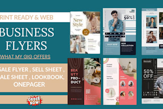 design your sell sheet, sales flyer, sale sheet, one pager and lookbook