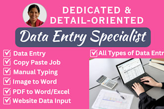 do accurate data entry, copy paste job, online research