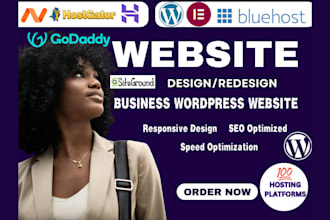 do develop wordpress business website on godaddy, bluehost, hostinger, namecheap