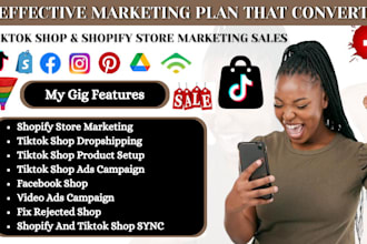 setup and manage tiktok shop, tiktok ads campaign to boost shopify sales