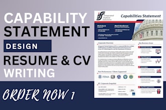 do capability statement design for government contract and resume design