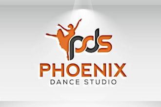 create modern dance studio logo with 1 day