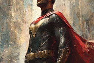 do your superhero character art in unique style