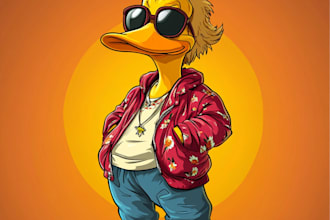 make you as a funny yellow cartoon character