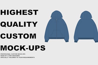 design custom streetwear hoodie mockups and techpack for you