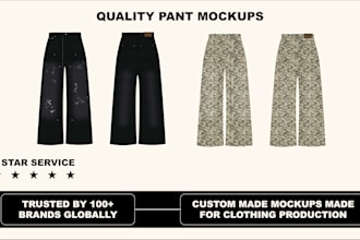 design custom streetwear clothing mockups for denim jeans and other pants