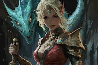 make a dnd character design and fantasy character art