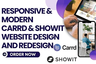design responsive and attractive website using carrd, showit website builder