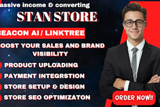 setup and design beacon ai, linktree, stan store for your social media account