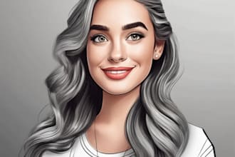 draw a perfect realistic cartoon portrait, avatar, logo