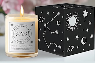 design custom candle labels, candle logo and product label
