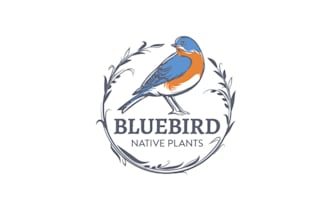 design blue bird native plants garden logo