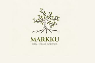 design adventurous romantic upscale landscape gardener logo