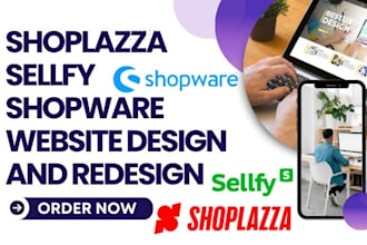 design and promote an ecommerce website using sellfy, shoplazza and shopware