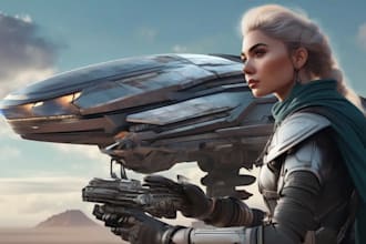 create fantasy, sci fi, character with hyperrealistic style