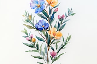 create a botanical watercolor illustration
