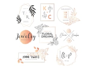 create wedding,flowers,floral,brand,event logo design