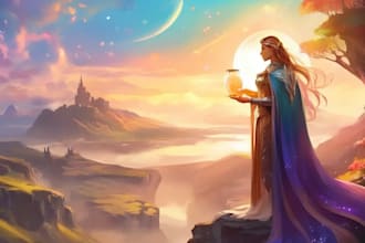 paint a character illustration in a fantasy world