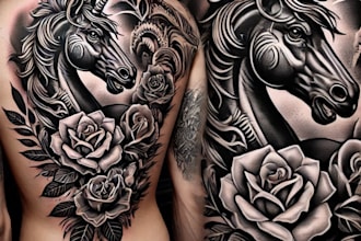 design a tattoo in black and white
