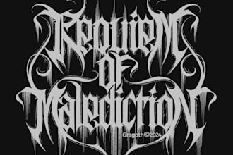 create trippy stoner doom psychedelic metal band logo design