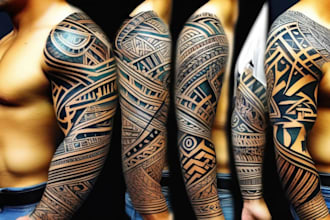 create your custom tribal polynesian tattoo sleeve