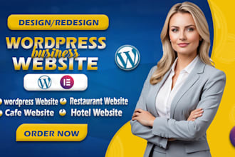 design hotel, cafe, restaurant website on wordpress with online ordering system