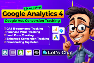 fix,setup google analytics 4 ga4 ads conversion tracking, meta pixel by GTM