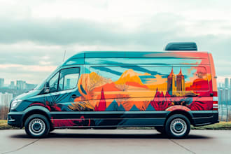 do a vehicle wrap design for van car truck trailer