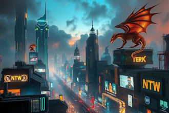 draw an environment cyberpunk city, fantasy art