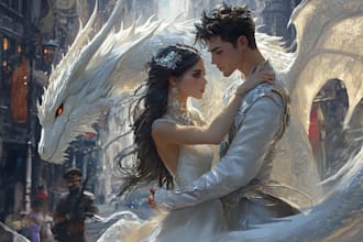 create a beautiful digital fantasy art and illustrations